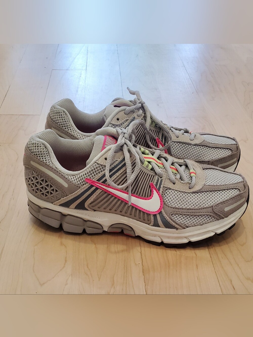 Nike Vomero Sneakers with Pink, White, Soft Neon Yellow